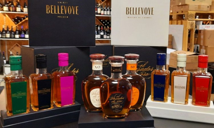 Coffrets dégustation spiritueux Whisky Bellevoye / Rhum El Pasador de Oro